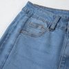 Women's Wide Leg Jeans High Waisted Strechy Raw Hem Zimbaplatinum Denim Pants