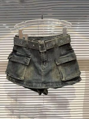 Women's Denim Summer Casual High-Waisted Shorts Skirt