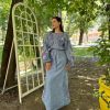 Ukrainian Vyshyvanka Dress | Floral Embroidered Bohemian Summer Dress | Long Linen Boho Dress | Blue Jeans Style (20)