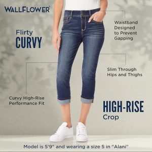 Women's Flirty Curvy Crop High-Rise Insta Stretch Juniors (Standard and Plus)