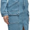 Women's Cargo Long Sleeve Denim Reconstructed Dress