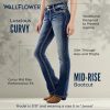 Luscious Curvy Bootcut Jeans for Women Mid-Rise Insta Stretch Denim, Size Inclusive Juniors Jeans, Sizes 0 to 24