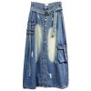 Personalized Waist Midlength Denim Skirt for Womens Spring and Summer Loose Slim
