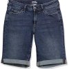Women's Mid-Rise Slim fit Denim Bermuda Shorts with Pockets