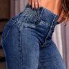 Women's High Waisted Jeans Stretchy Bootcut Pants with Elastic Waistband Denim Pants for Women