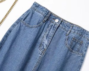 Denim ​​ Skirt in Summer, Casual and Waisted ice Silk