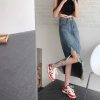 Irregular Tassel Denim Skirt for Women in Summer Fat Waist her HIPS Look Slim Midlength