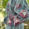 Ukrainian Vyshyvanka Dress | Floral Embroidered Bohemian Summer Dress | Long Linen Boho Dress | Blue Jeans Style (20)