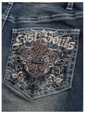 Women's Bell Bottom Jeans Flare Jeans Embroidered Y2K High Waist Pants