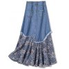 Denim ​​ Skirt in Summer, Casual and Waisted ice Silk