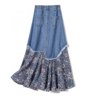 Denim ​​ Skirt in Summer, Casual and Waisted ice Silk