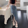 Irregular Tassel Denim Skirt for Women in Summer Fat Waist her HIPS Look Slim Midlength