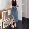 Irregular Tassel Denim Skirt for Women in Summer Fat Waist her HIPS Look Slim Midlength