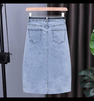 Waisted Denim Skirt Womens Autumn Midlength Temperament