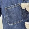 Women's Denim Bow Dress - Vintage Washed Blue Summer