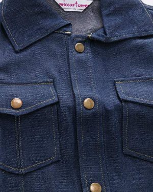 Women's Costume Anime Girl Cosplay Uniform Set With Blue Denim Vest And Skirt