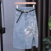Waisted Denim Skirt Womens Autumn Midlength Temperament